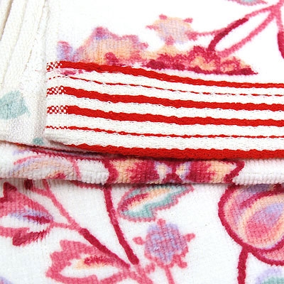 Полотенце махровое набивное 35х70, цвет: белый с красным Серия: Любимый дом инфо 3268j.