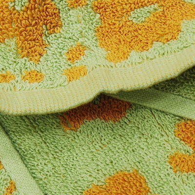 Полотенце махровое "Бриджит", цвет: оранжевый/салатовый, 60 см х 130 см Португалии по заказу ООО "МаксиТекс" инфо 3323j.