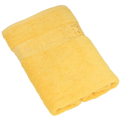 Полотенце махровое "Унисон" с вискозным бордюром 70х140, цвет: желтый Турции по заказу ООО "МаксиТекс" инфо 3359j.