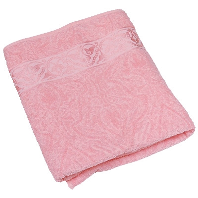 Полотенце махровое "Cleanelly", цвет: розовый, 100х150 размеров даже после многократных стирок инфо 3400j.