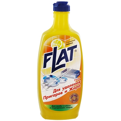 Гель для удаления пригаров и жира "Flat", с ароматом лимона, 500 г г Производитель: Россия Товар сертифицирован инфо 711b.