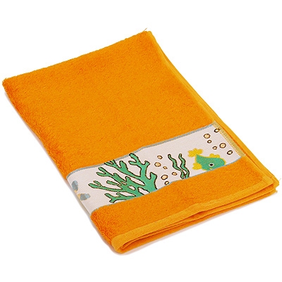 Полотенце детское махровое "Рыбки", цвет: оранжевый, 50 см х 70 см см Цвет: оранжевый Производитель: Турция инфо 1029k.