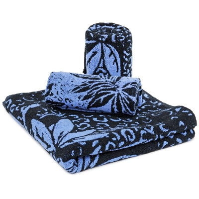 Комплект махровых полотенец "Аврил", цвет: черный, голубой Португалии по заказу ООО "МаксиТекс" инфо 1177k.