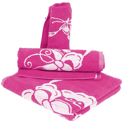 Комплект махровых полотенец "Ванесса", цвет: белый, розовый Португалии по заказу ООО "МаксиТекс" инфо 1207k.