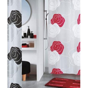 Штора декоративная для ванной комнаты (LADY-красная), 180x200см 2010 г инфо 1408k.