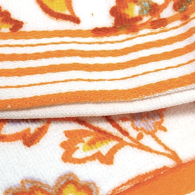 Полотенце махровое набивное 60х130, цвет: белый с оранжевым Серия: Любимый дом инфо 1529k.