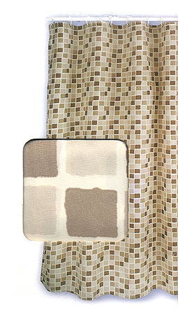 Штора "Мозаика", 180 см х 180 см коллекцией ковриков для ванной комнаты инфо 4616b.