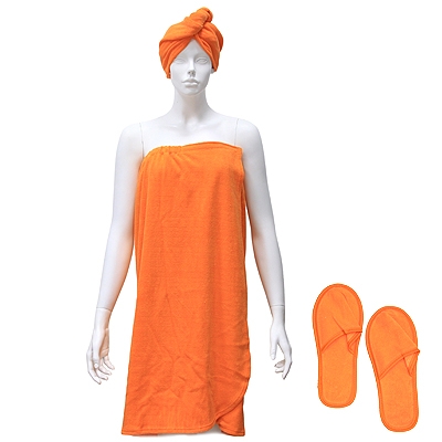 Комплект женский для бани и сауны "Eva", цвет: оранжевый оранжевый Производитель: Россия Артикул: Л03 инфо 4743b.