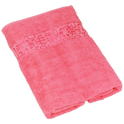Полотенце махровое "Унисон" с вискозным бордюром 70х140, цвет: розовый Турции по заказу ООО "МаксиТекс" инфо 9829l.