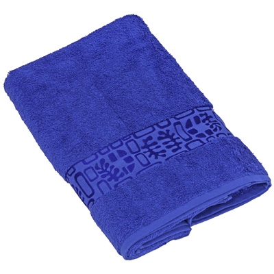 Полотенце махровое "Унисон" с вискозным бордюром 70х140, цвет: синий Турции по заказу ООО "МаксиТекс" инфо 9831l.