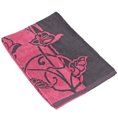 Полотенце махровое "Джули", цвет: серый, розовый, 60х130 Португалии по заказу ООО "МаксиТекс" инфо 9887l.