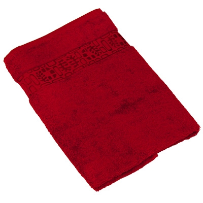 Полотенце махровое "Унисон" с вискозным бордюром 50х100, цвет: бордовый Турции по заказу ООО "МаксиТекс" инфо 8699m.