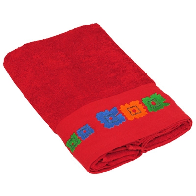 Полотенце махровое "Gerber" с вышивкой 70х140, цвет: красный Турции по заказу ООО "МаксиТекс" инфо 8701m.