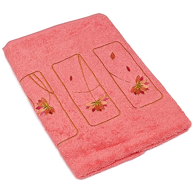 Полотенце махровое "Pinks" с вышивкой, цвет: коралловый, 50 см х 100 см Турции по заказу ООО "МаксиТекс" инфо 8710m.