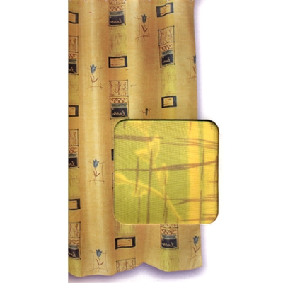 Штора "Тюльпан" желтый, 180 см х 180 см коллекцией ковриков для ванной комнаты инфо 12055f.