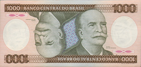 Купюра "1000 крузейро" Бразилия, вторая половина XX века у истоков российско-бразильского политического взаимодействия инфо 12616g.