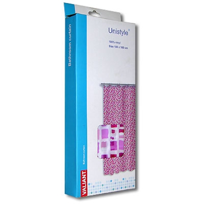 Штора "Мозаика" розовая, 180 см х 180 см коллекцией ковриков для ванной комнаты инфо 7014a.